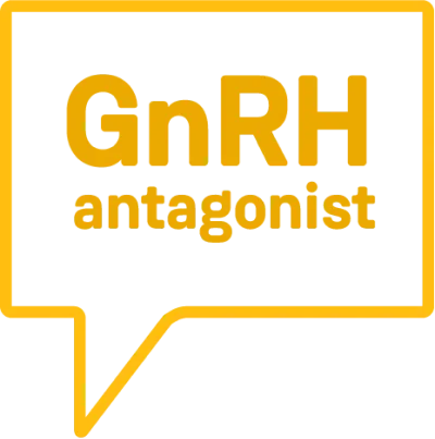 Speech bubble with the words "GnRH antagonist"